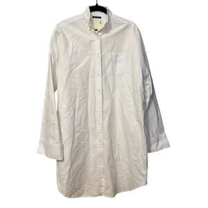 R13 100% Cotton White Oxford Big Button Up Oversized T Shirt Mini Dress Size XS